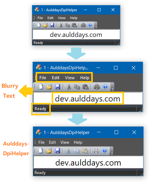 Blurry text on multi monitor, even for high dpi aware applications